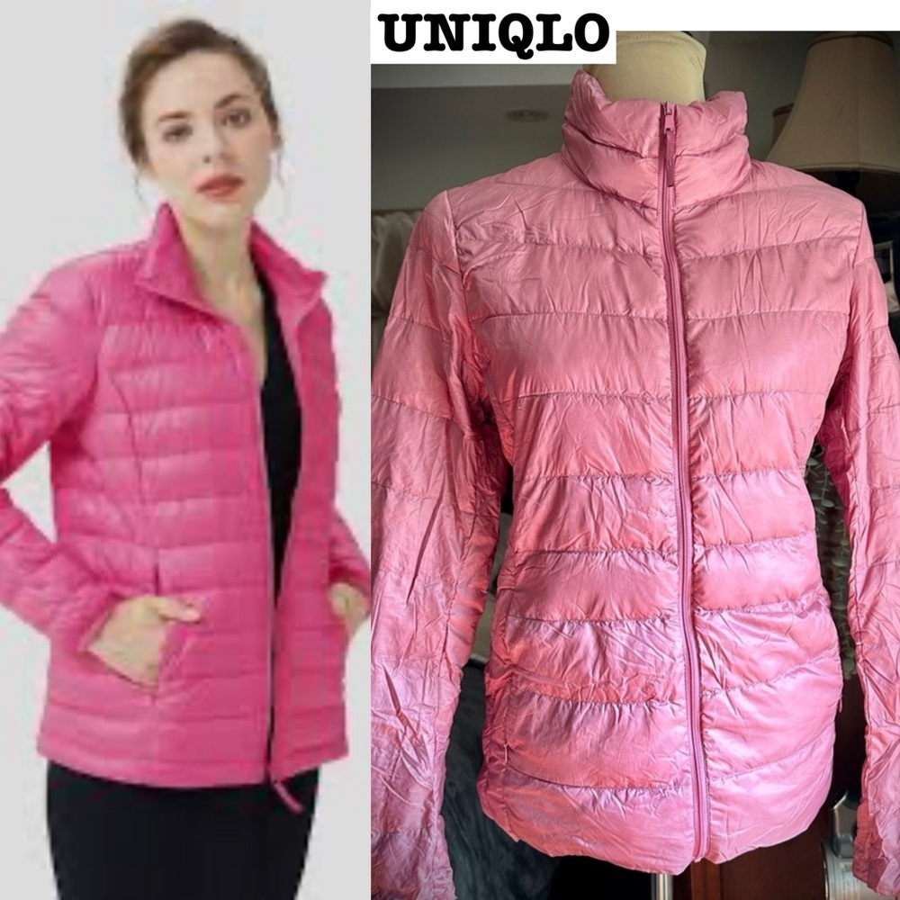 Uniqlo Ultra Light Down Jacket Rose Pink Packable Quilted Puffer M